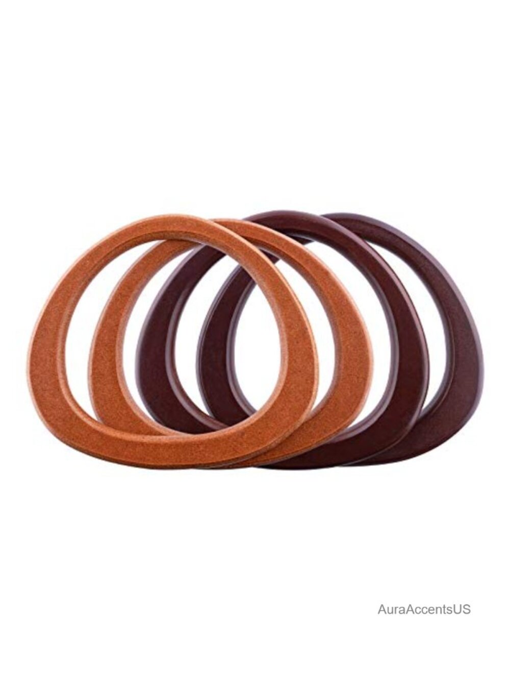 D Shape Wooden Purse Handles Replacement for Bag Making 4 Pack